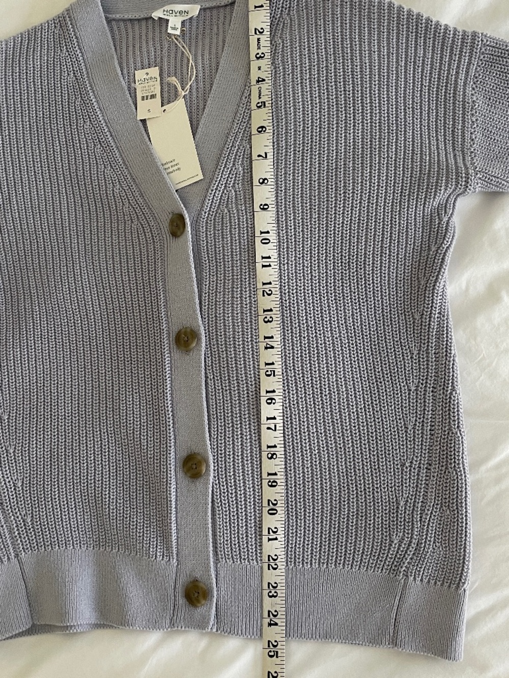 NWT Haven Well Within Women's Organic Cotton Shaker Stitch Cardigan - Small $138 - Picture 4 of 7